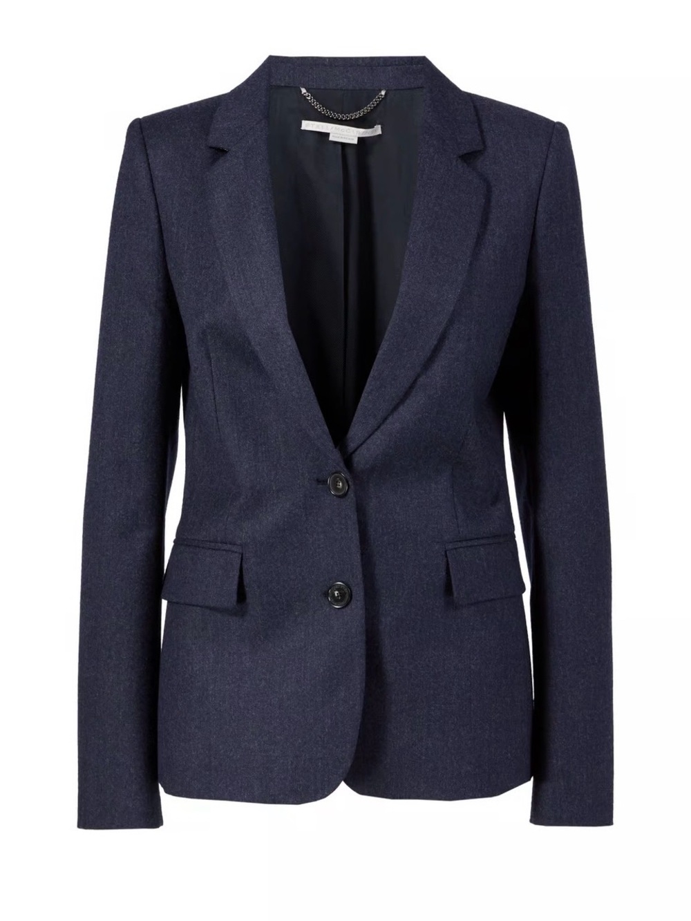 Stella McCartney Wool 2-Button Tailored Blazer Heathered Navy Grey 34 MSRP $1400